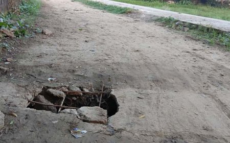 वार्ड नंबर 5 में टूटा नाली का ढक्कन, लोगों को हो रही परेशानी