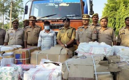 पुलिस नें 7 कुंटल 50 किलो पटाखो के साथ एक को किया गिरफ्तार