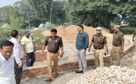 डीएम व एसपी नें सिरसी में निर्माणाधीन अग्निशमन केन्द्र का किया निरीक्षण