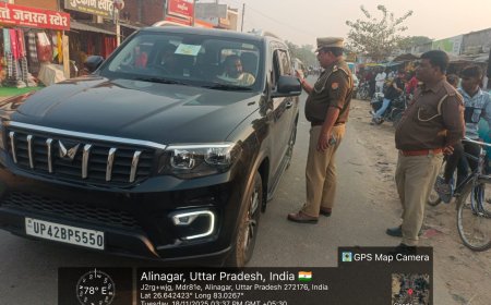 महुली क्षेत्र में 77 वाहनों से 80 हजार रुपये का ई-चालान किया गया