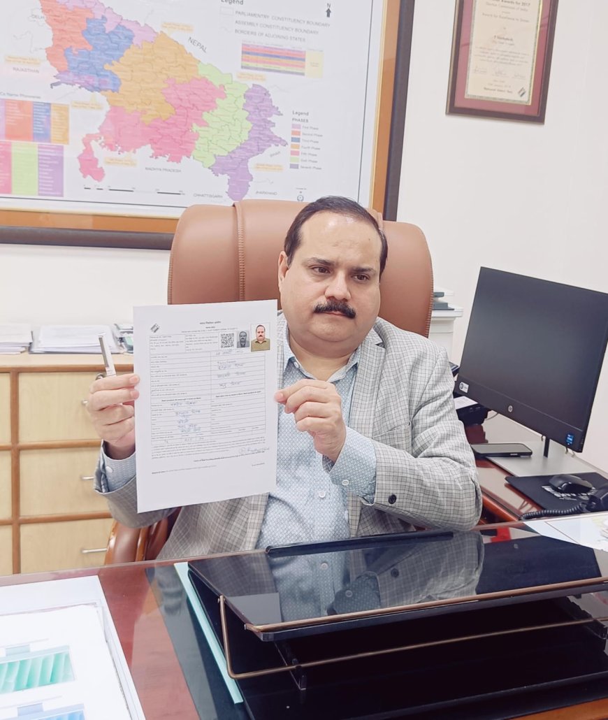मुख्य निर्वाचन अधिकारी नवदीप रिणवा ने भरा गणना प्रपत्र