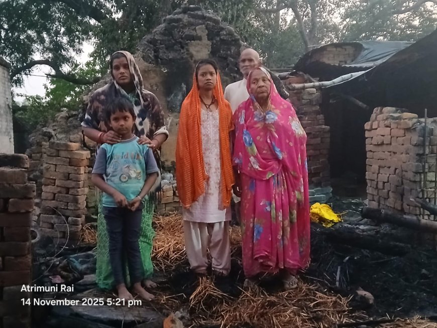 अज्ञात कारणों से लगी आग में लाखों का नुकसान