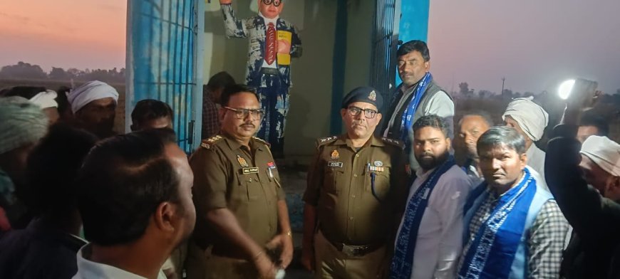 मनैतापुर में अंबेडकर मूर्ति प्रकरण नई मूर्ति स्थापित, प्रशासन सतर्क