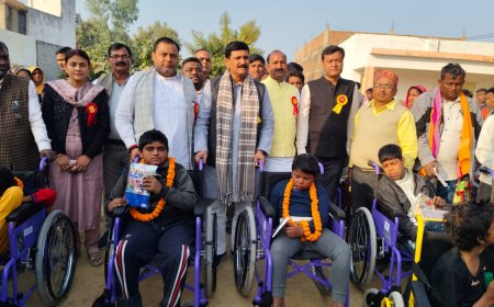 225 दिव्यांग बच्चों को विधायक ने वितरण किया उपकरण