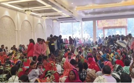 मुख्यमंत्री सामूहिक विवाह 217 जोड़ों का सामूहिक विवाह हुआ सम्पन्न