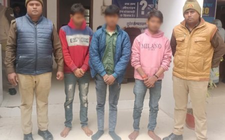 मोटर चोरी करने वाले तीन अभियुक्तों को पुलिस ने किया गिरफ्तार