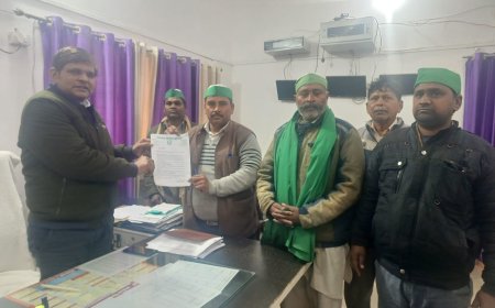 भारतीय किसान यूनियन के कार्यकर्ताओं ने  धनघटा को सौंपा ज्ञापन 