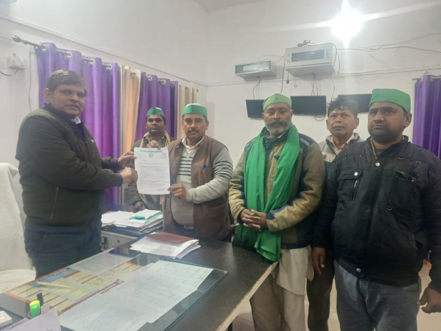 भारतीय किसान यूनियन के कार्यकर्ताओं ने  धनघटा को सौंपा ज्ञापन 