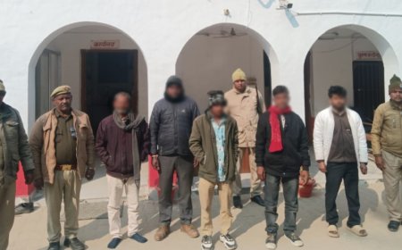 दबिश के दौरान सात वारण्टी अभियुक्त गिरफ्तार