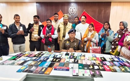 संतकबीरनगर पुलिस ने 121 गुमशुदा मोबाइल को किया बरामद