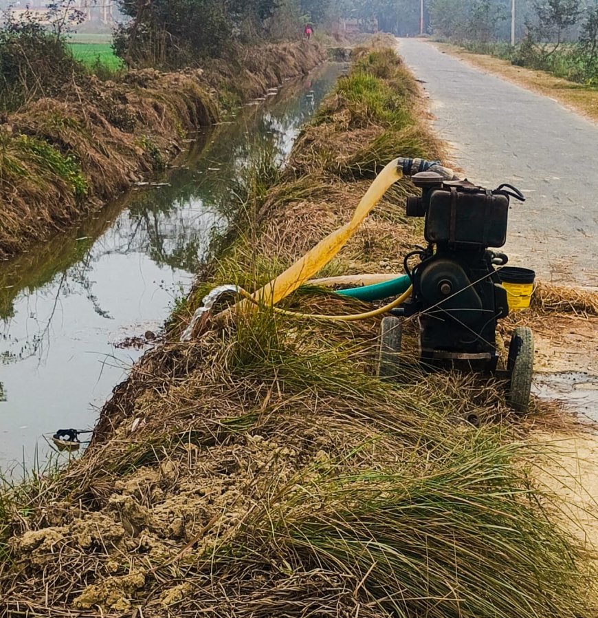 क्षमता से नहीं पहुंच रहा पानी पंपसेट लगाना किसानों की मजबूरी 