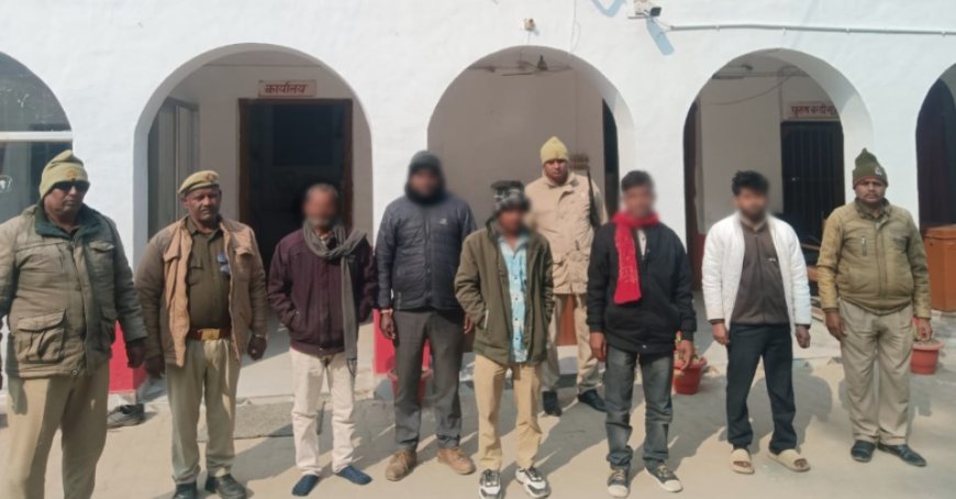 दबिश के दौरान सात वारण्टी अभियुक्त गिरफ्तार