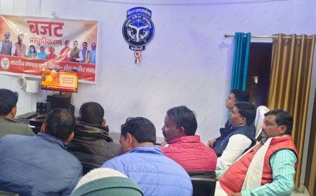 बजट पेश होते ही टीवी से चिपके रहे लोग, ब्लॉक सभागार में हुआ सीधा प्रसारण