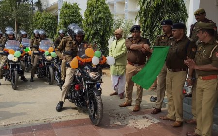 कानून व्यवस्था को  बनाने के लिए संतकबीरनगर यूपी 112 को मिले 7 नए दोपहिया वाहन