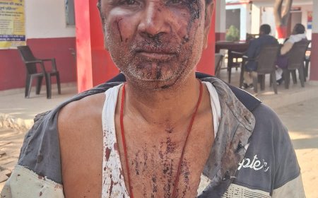 खेत की जुताई करने गये पिता पुत्र को पीटा