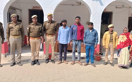 पुलिस नें चार वारण्टी अभियुक्त को किया गिरफ्तार