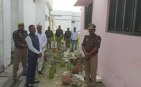 धनघटा थाने में सड़ी 1016 लीटर अवैध शराब नष्ट, संक्रमण की आशंका टली