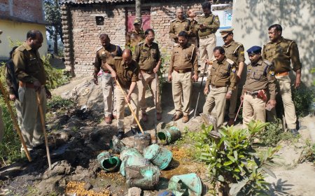 धनघटा पुलिस नें अवैध शराब बनाने के लिए रखा 7 कुंतल लहन किया नष्ट