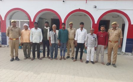 संतकबीरनगर मे मारपीट पर आठ लोगों का शांति भंग मे चालान