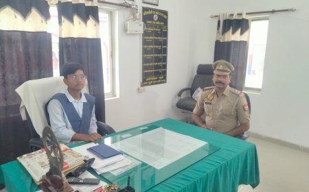 नवोदय की छात्रा ने सम्हाला एक दिन के लिए महुली थाने का प्रभार