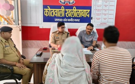 डीएम व एसपी नें थाना समाधान दिवस पर कोतवाली खलीलाबाद पर सुनी जनता की समस्याएं