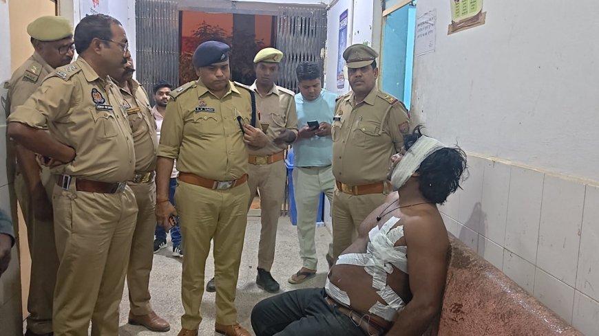 शरीर में चाकू मारकर युवक को किया घायल, संतकबीरनगर एएसपी और सीओ नें मिलकर लिया जायजा
