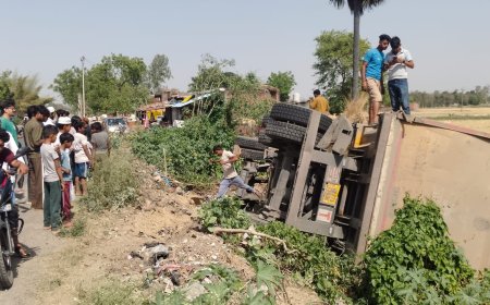 स्टीयरिंग का गुल्ला टूटने से हुआ हादसा