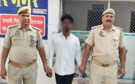 मेंहदावल पुलिस नें तमंचा व जिन्दा कारतूस साथ अभियुक्त को किया गिरफ्तार