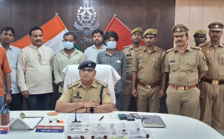 संतकबीरनगर पुलिस ने पॉच मोटर साईकिल  के साथ चोरी करने वाले को  दो को किया गिरफ्तार