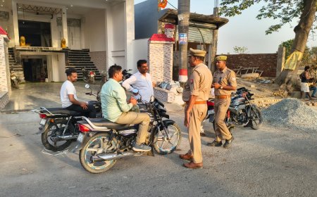 महुली पुलिस नें चलाया हेलमेट चेकिंग अभियान