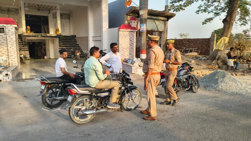 महुली पुलिस नें चलाया हेलमेट चेकिंग अभियान
