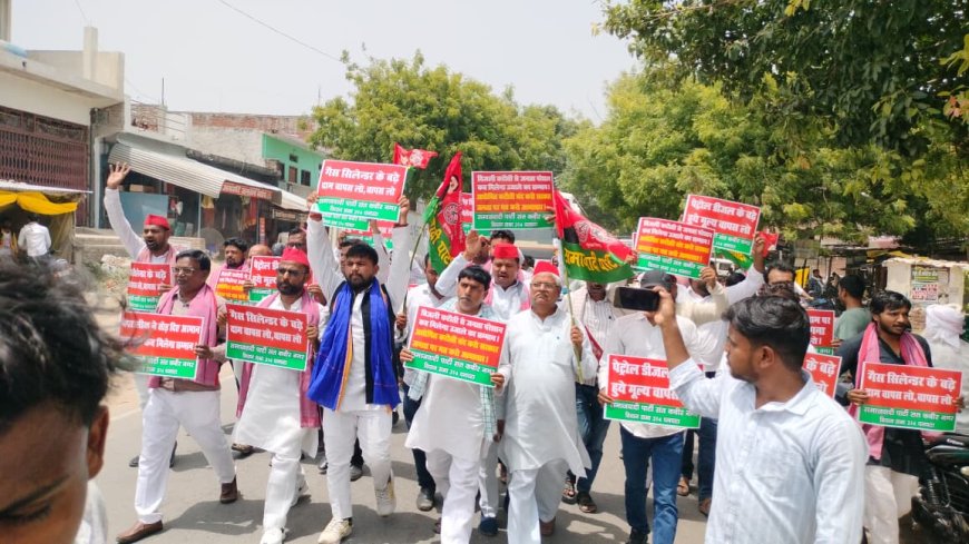 जनता के मुद्दों पर सपा का बड़ा प्रदर्शन