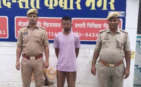 मेंहदावल पुलिस ने देशी पिस्टल के साथ अभियुक्त को किया गिरफ्तार