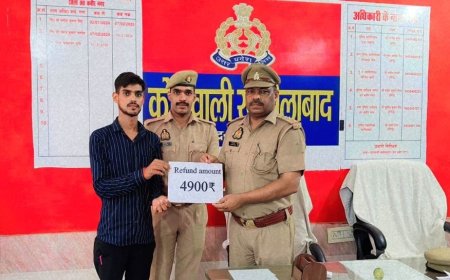 धोखाधड़ी का पैसा पीड़ित को साबर हेल्प डेस्क थाना कोतवाली खलीलाबाद ने कराया वापस