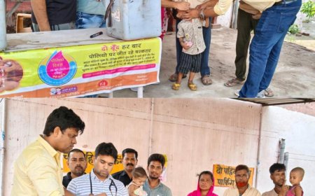 पल्स पोलियो अभियान का शुभारंभ, सीएचसी सेमरियावां में बच्चों को पिलाई गई जीवनरक्षक पोलियो की खुराक