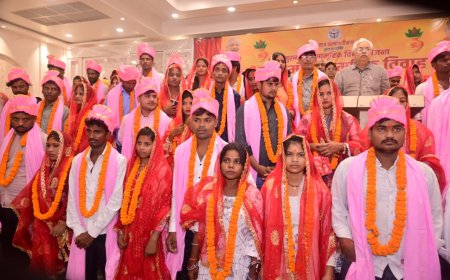 मुख्यमंत्री सामूहिक विवाह 68 जोड़ों का सामूहिक विवाह धार्मिक रीति रिवाज के अनुसार हुआ सम्पन्न