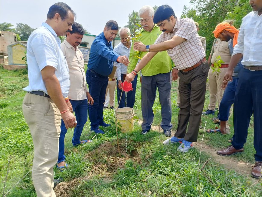सेमरियावां व सांथा विकास क्षेत्र में मण्डलायुक्त ने पौधारोपण कर लोगो को दिया पौधा संरक्षित करने का संदेश