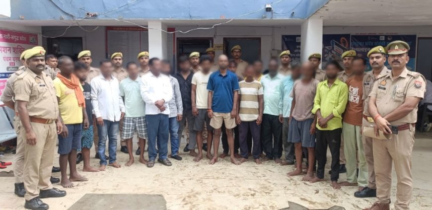 दो वारण्टी व शांति भंग में 20 अभियुक्त गिरफ्तार