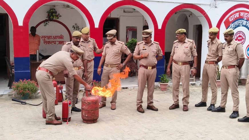 महुली पुलिस नें आग में बचाव एवं अग्नि सुरक्षा का दिया प्रशिक्षण