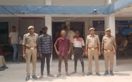रिक्शा व बैटरी समेत तीन शातिर चोरो को पुलिस ने किया गिरफ्तार 