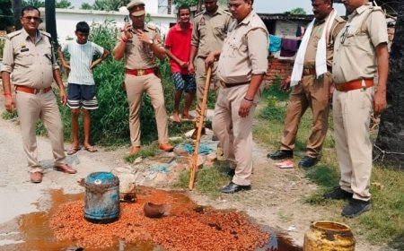 आबकारी व धनघटा पुलिस का संयुक्त छाप 200 किलो लहन किया नष्ट 