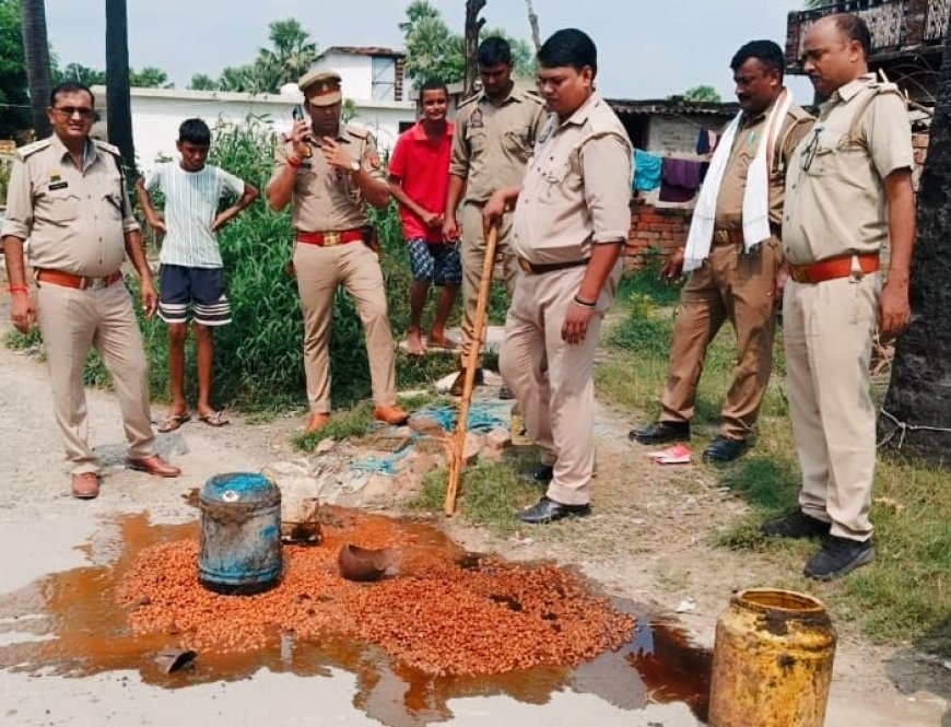 आबकारी व धनघटा पुलिस का संयुक्त छाप 200 किलो लहन किया नष्ट 