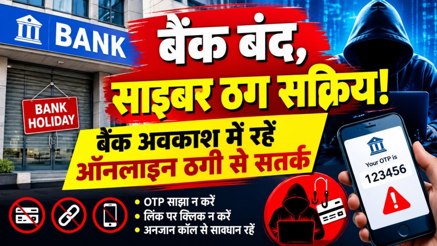 बैंक बंद, साइबर ठग सक्रिय! बैंक अवकाश में रहें ऑनलाइन ठगी से सतर्क